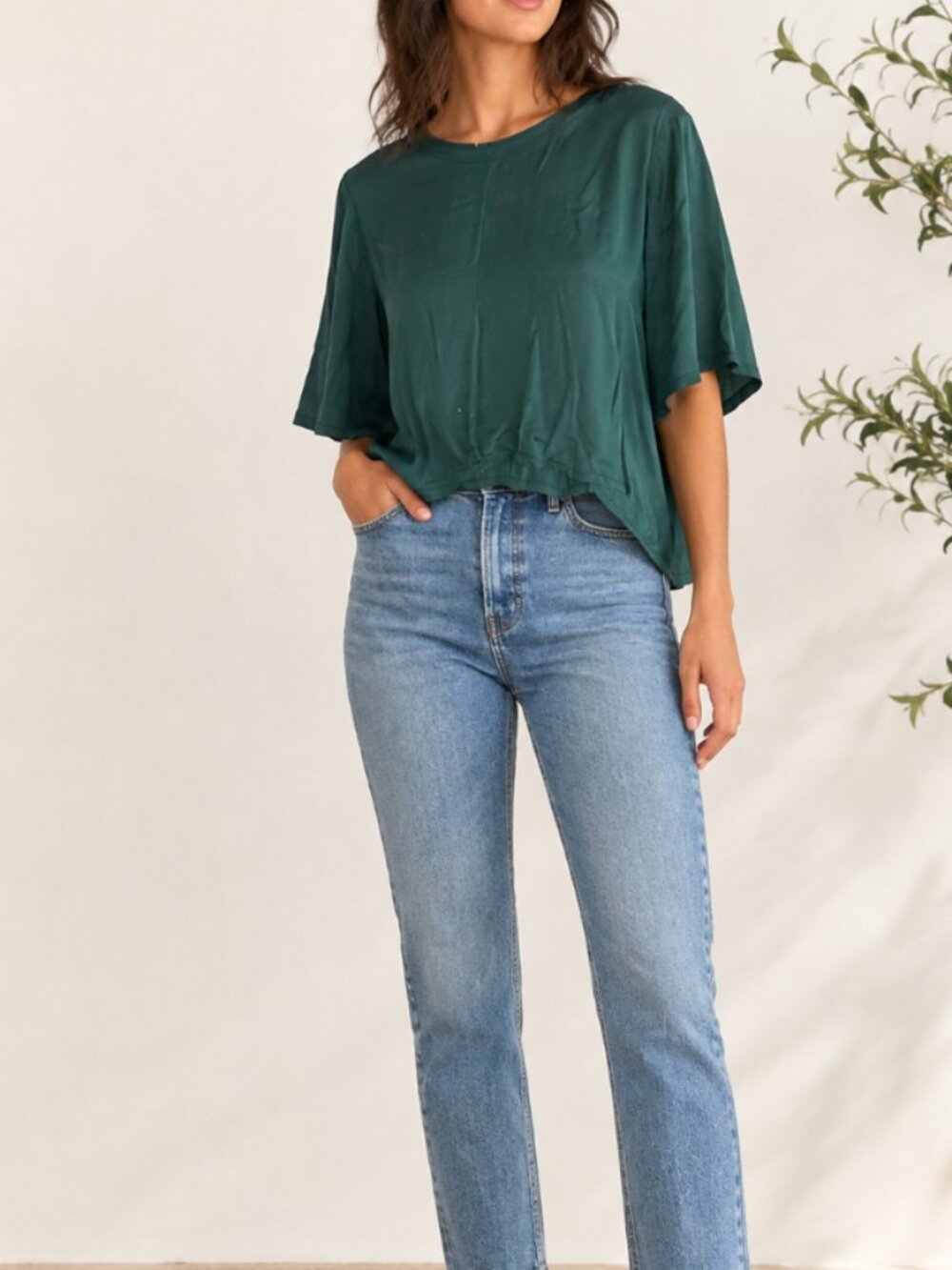 Forest Green Women’s Short Sleeve Blouse
